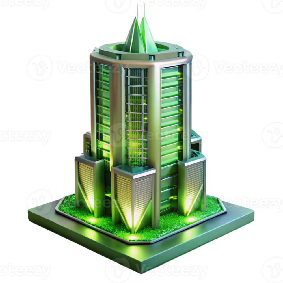 impressive artistic A Futuristic Skyscraper with Vertical Far high resolution png