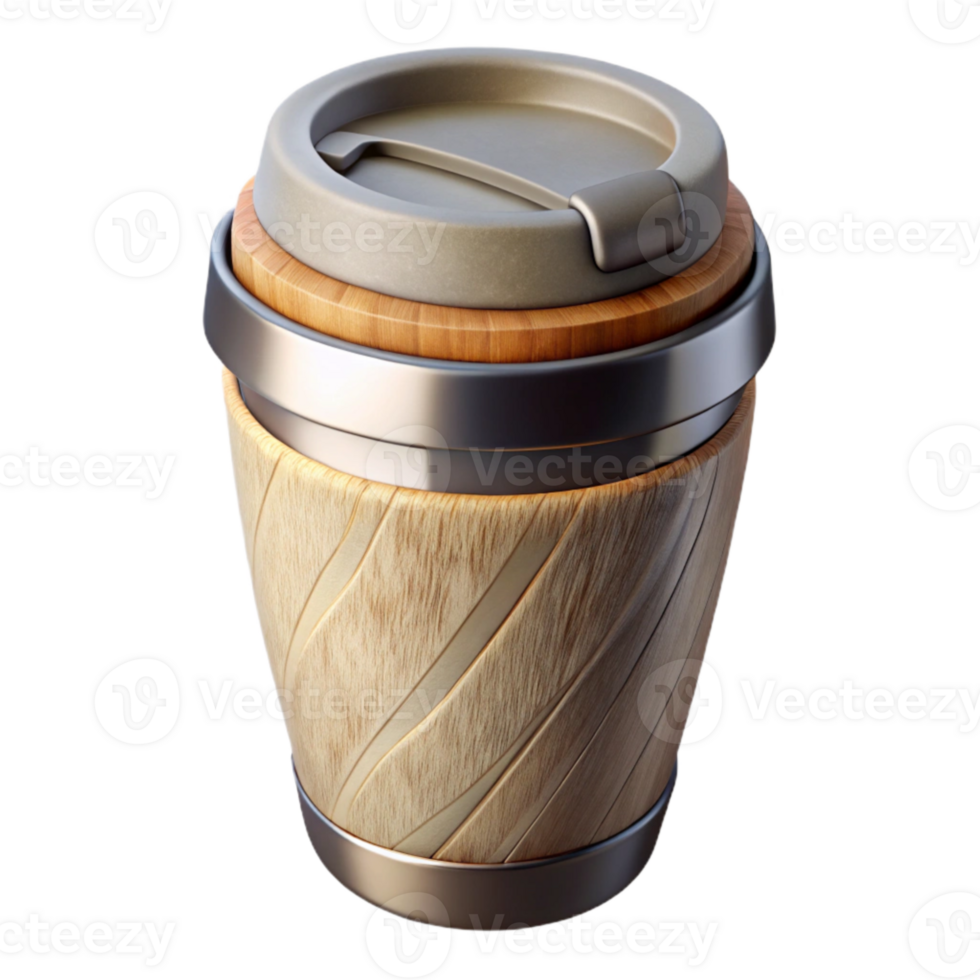 magnificent classic Bamboo Travel Mug with Metal Lid Cutout authentic png