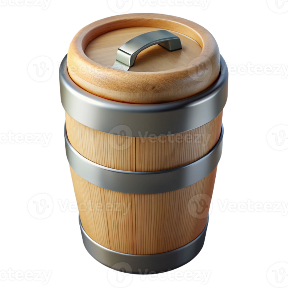 elegant rustic Bamboo Travel Mug with Metal Lid Cutout original png