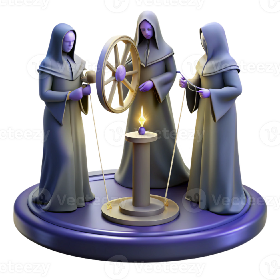 magnificent artistic The Fates Spinning Measuring and Cuttin detailed png