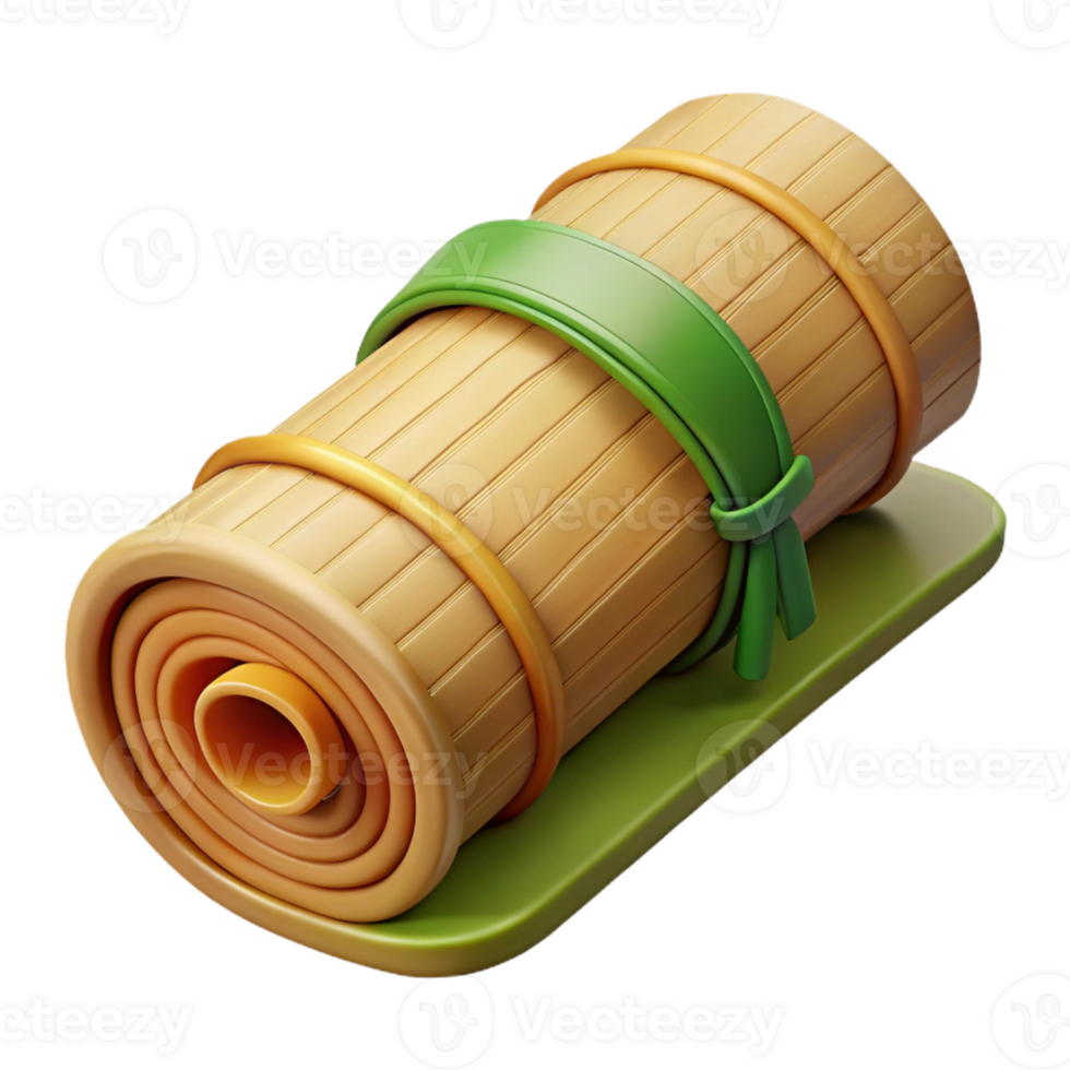 beautiful creative Bamboo Yoga Mat Rolled Up Cutout high quality png
