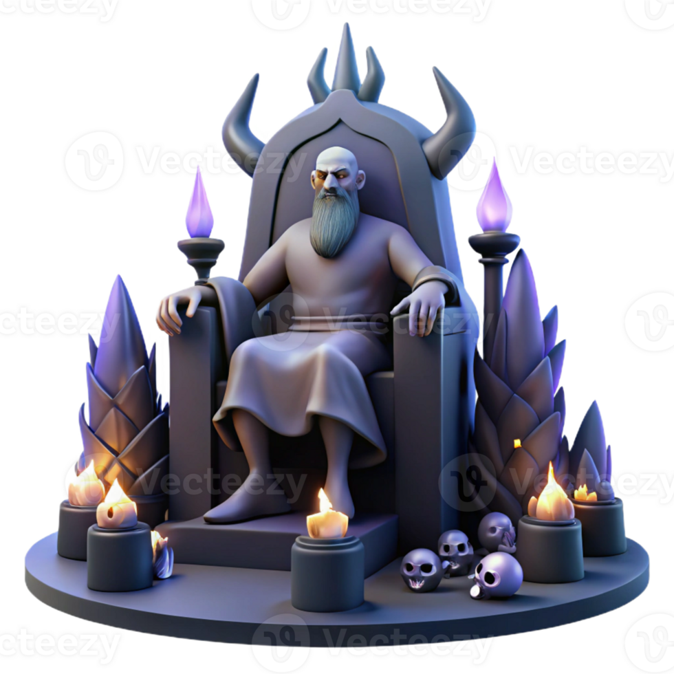 wonderful rustic Hades Sitting on His Throne in the Underw high resolution png