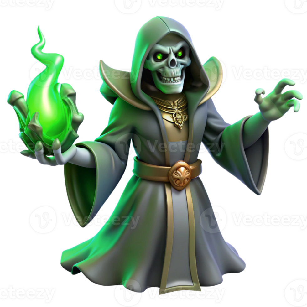 vibrant classic A Powerful Lich Casting a Spell of Necr high resolution png