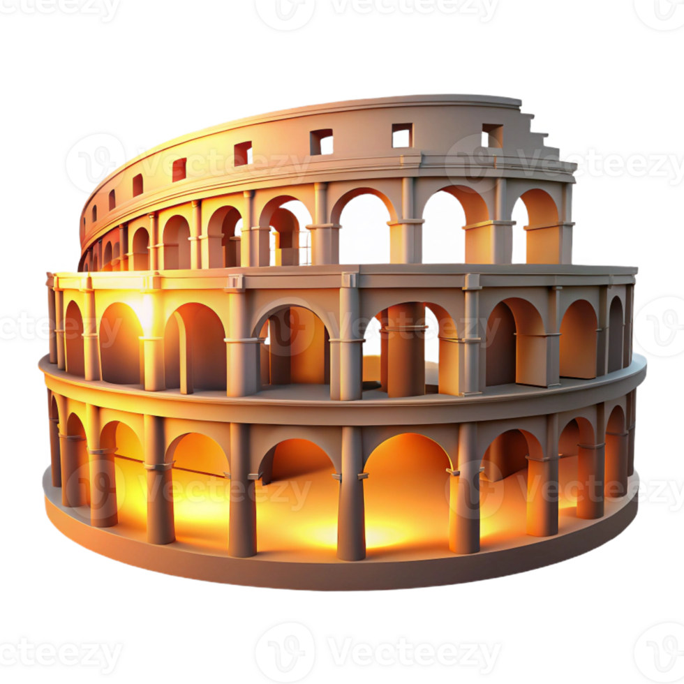 beautiful abstract An Ancient Roman Amphitheater Warm Suns authentic png