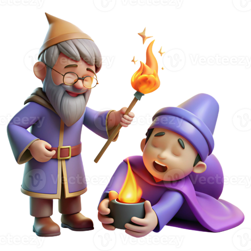 beautiful vintage A Mischievous Imp Stealing a Magic Wand high resolution png