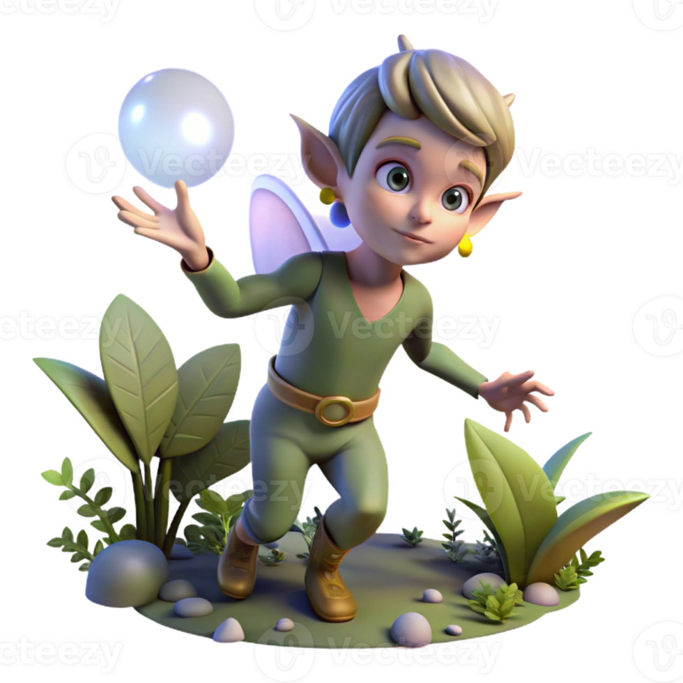 extraordinary minimalist A Mischievous Pixie Playing Tricks in a M original png