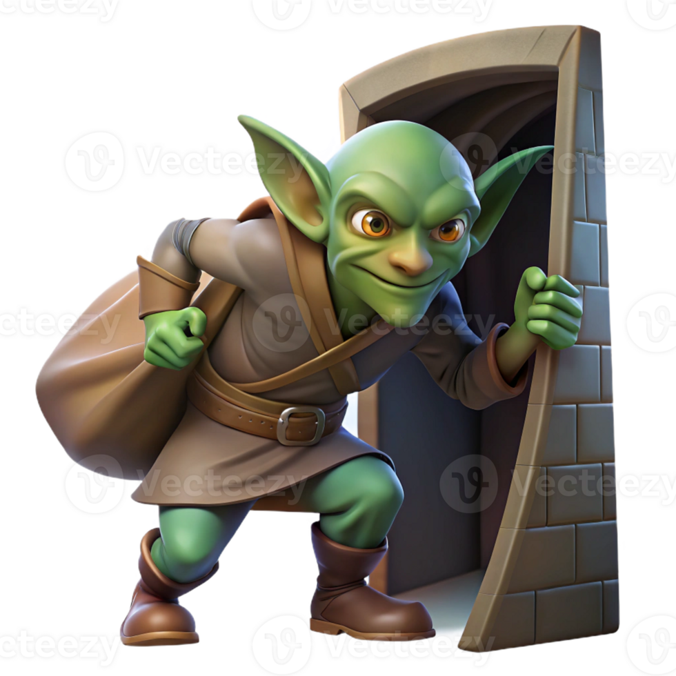 extraordinary minimalist A Cunning Goblin Thief Sneaking Through original png