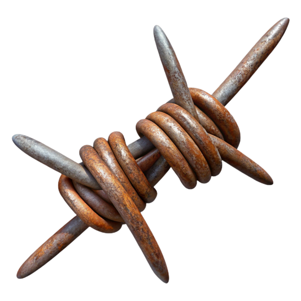 elegant rustic Barbed Wire Strand Rusty Metal authentic png