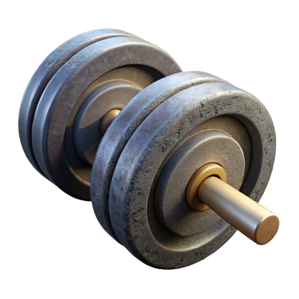 vibrant vintage Barbell Weights Stacked Perspective View Cutout original png