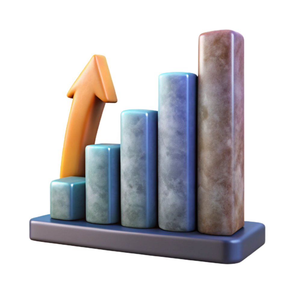 elegant modern Bar Graph with Upward Trend Cutout Element exclusive png