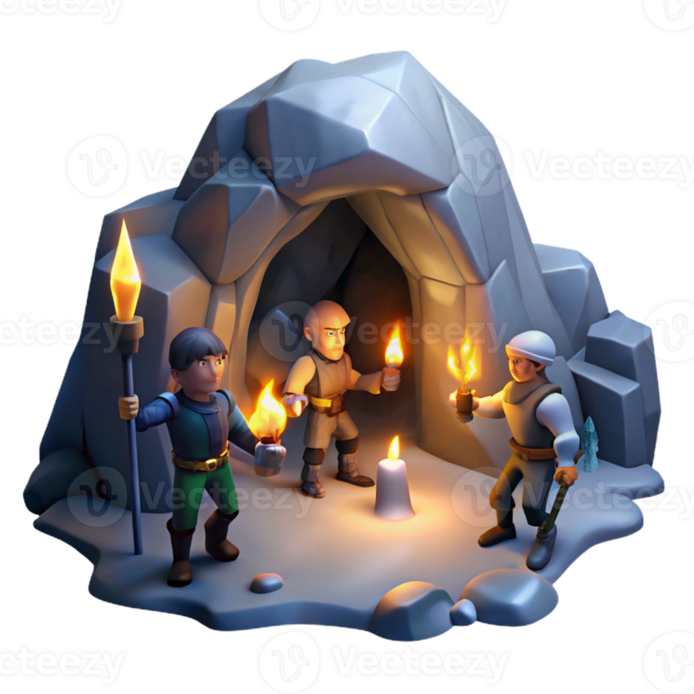 extraordinary rustic A Group of Adventurers Exploring a Dark high resolution png