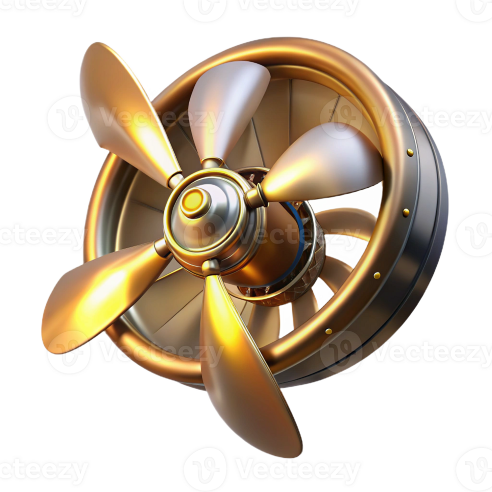 dramatic minimalist A Steampunk Airship Propeller Intricat high quality png