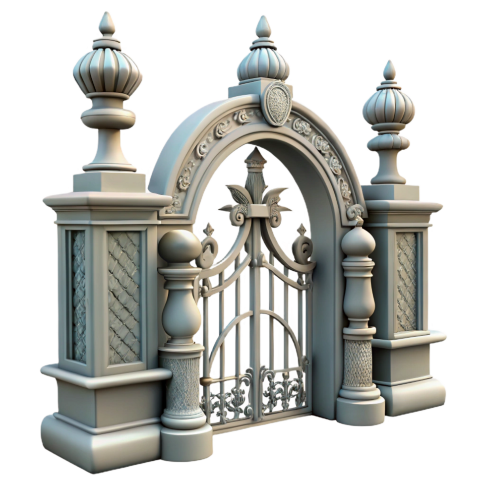 elegant abstract Baroque Palace Garden Gate Transparent high resolution png