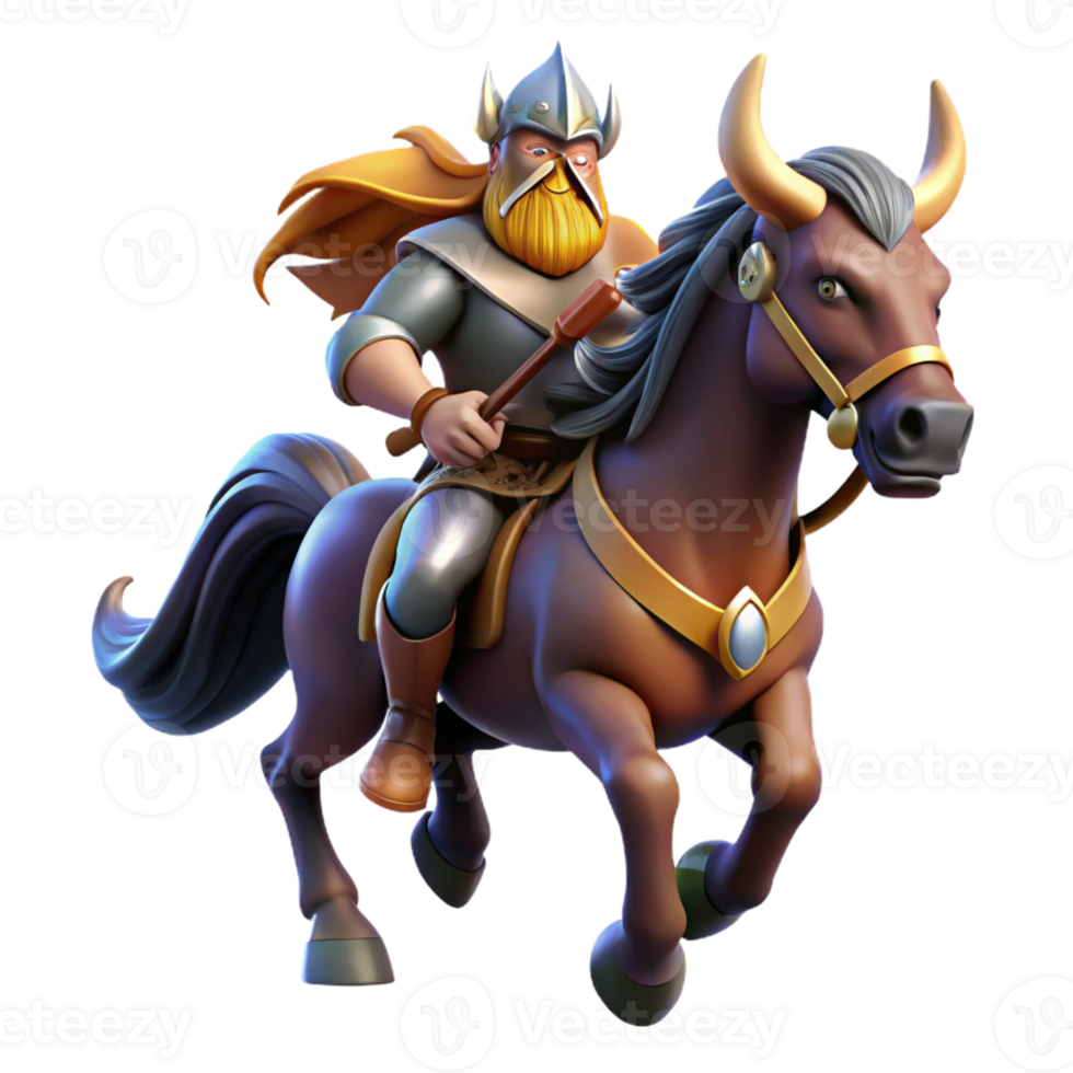 vibrant creative A Fierce Odin Riding Sleipnir Dramatic Ba professional png