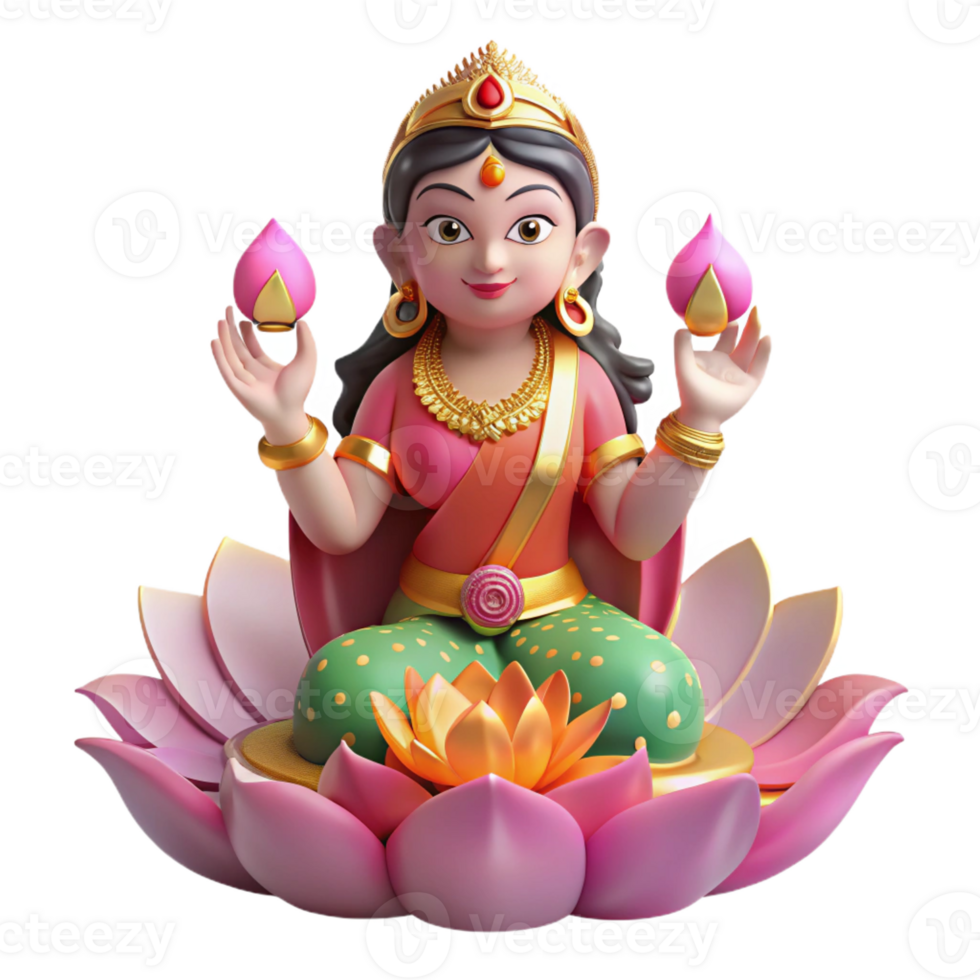 serene modern A Serene Portrayal of the Hindu Goddess png