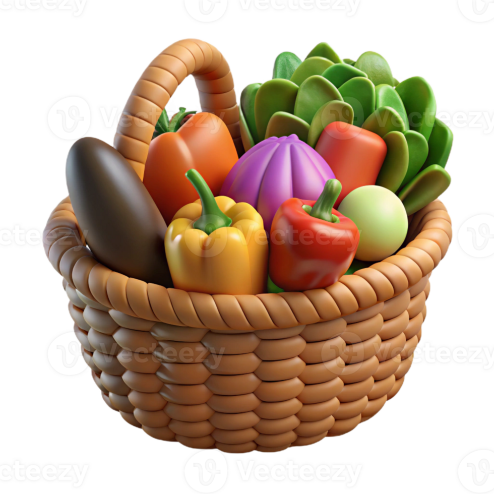 wonderful abstract Basket of Fresh Vegetables professional png