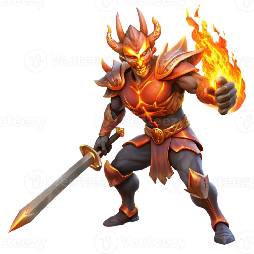 magnificent modern A Fiery Surtr Wielding a Flaming Sword A high quality png
