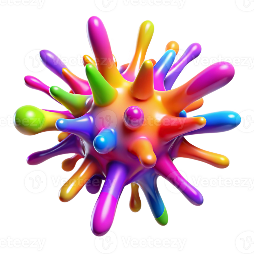serene creative A Chaotic Explosion of Vibrant Neon Pain premium png