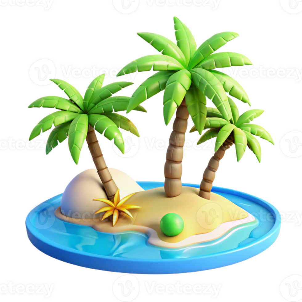extraordinary modern A Tropical Beach with Palm Trees and Turq high quality png