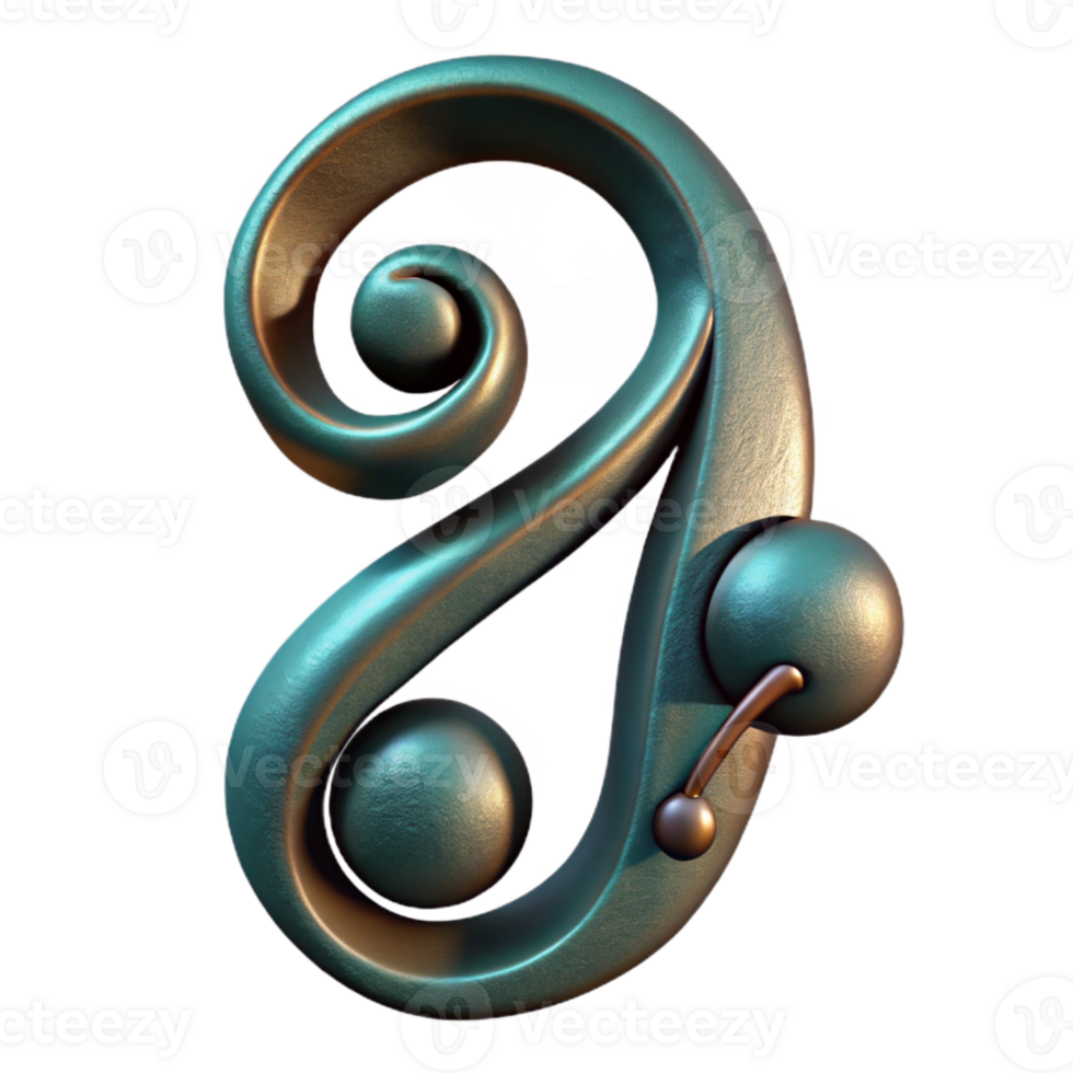 magnificent modern Bass Clef Embossed Design Cutout Transparent Background high resolution png