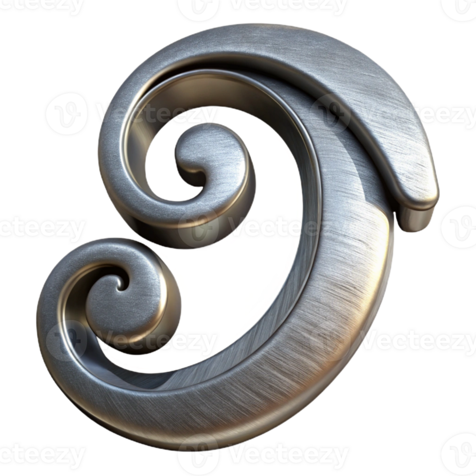 elegant rustic Bass Clef Silver Finish professional png