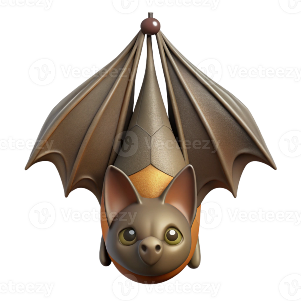 dramatic artistic Bat Hanging Upside Down premium png