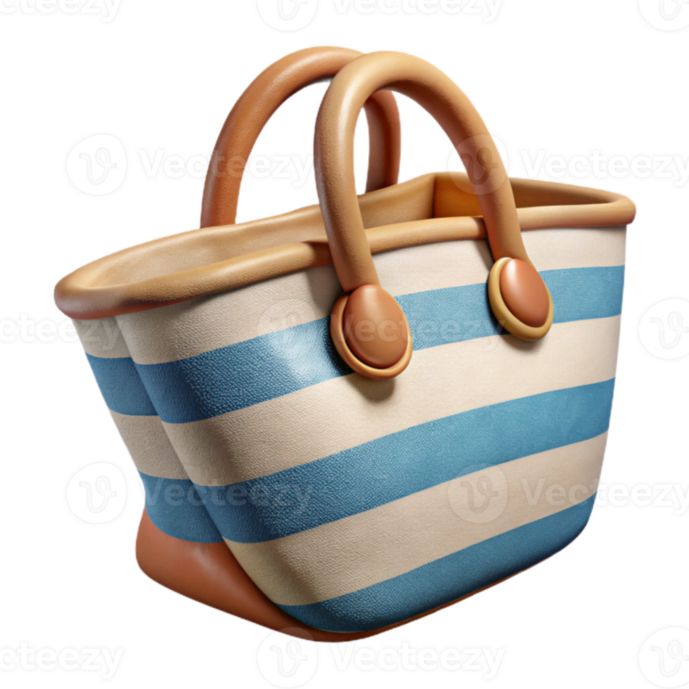 vibrant traditional Beach Bag Canvas Striped Cutout professional png
