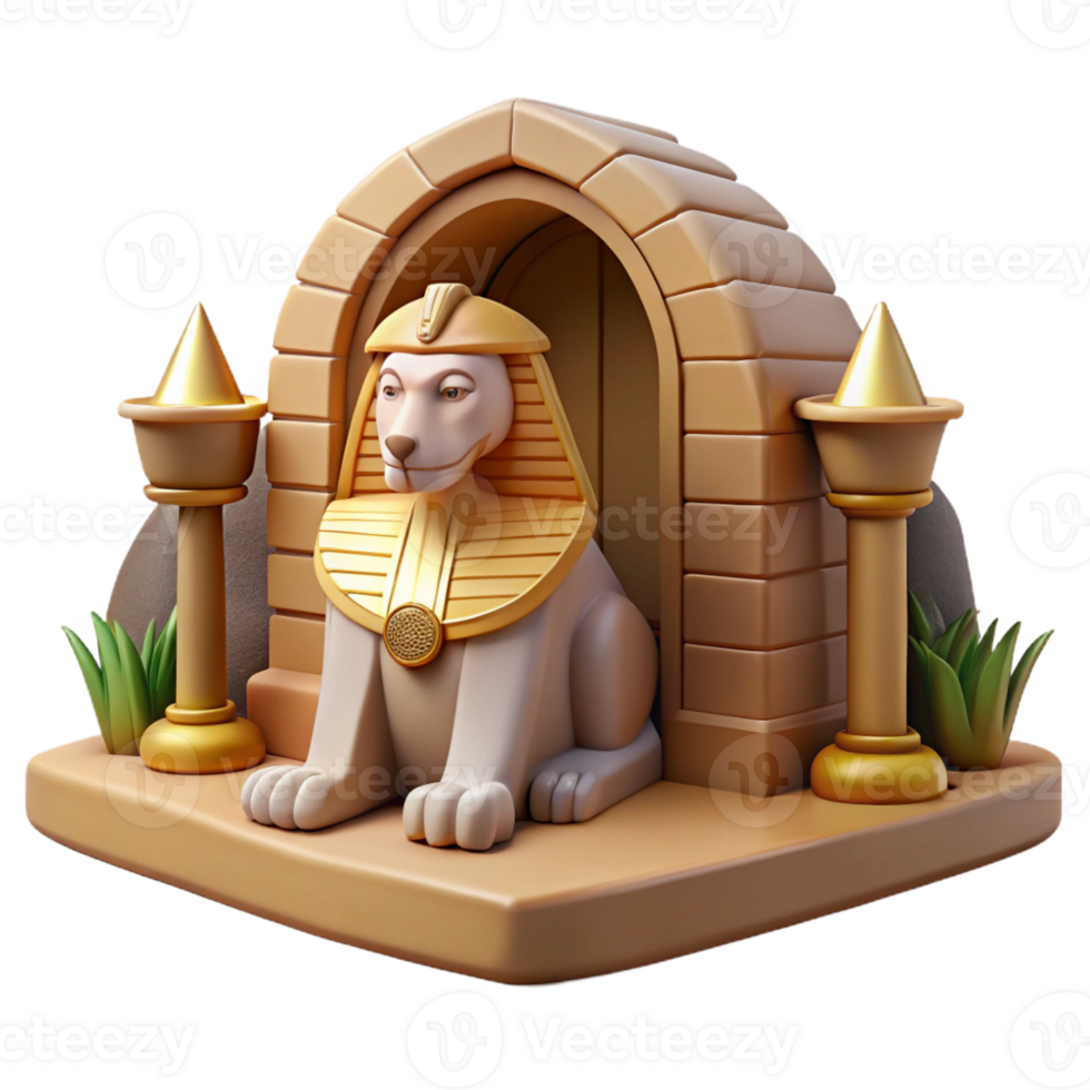 impressive artistic A Mysterious Sphinx Guarding a Hidden Tom authentic png