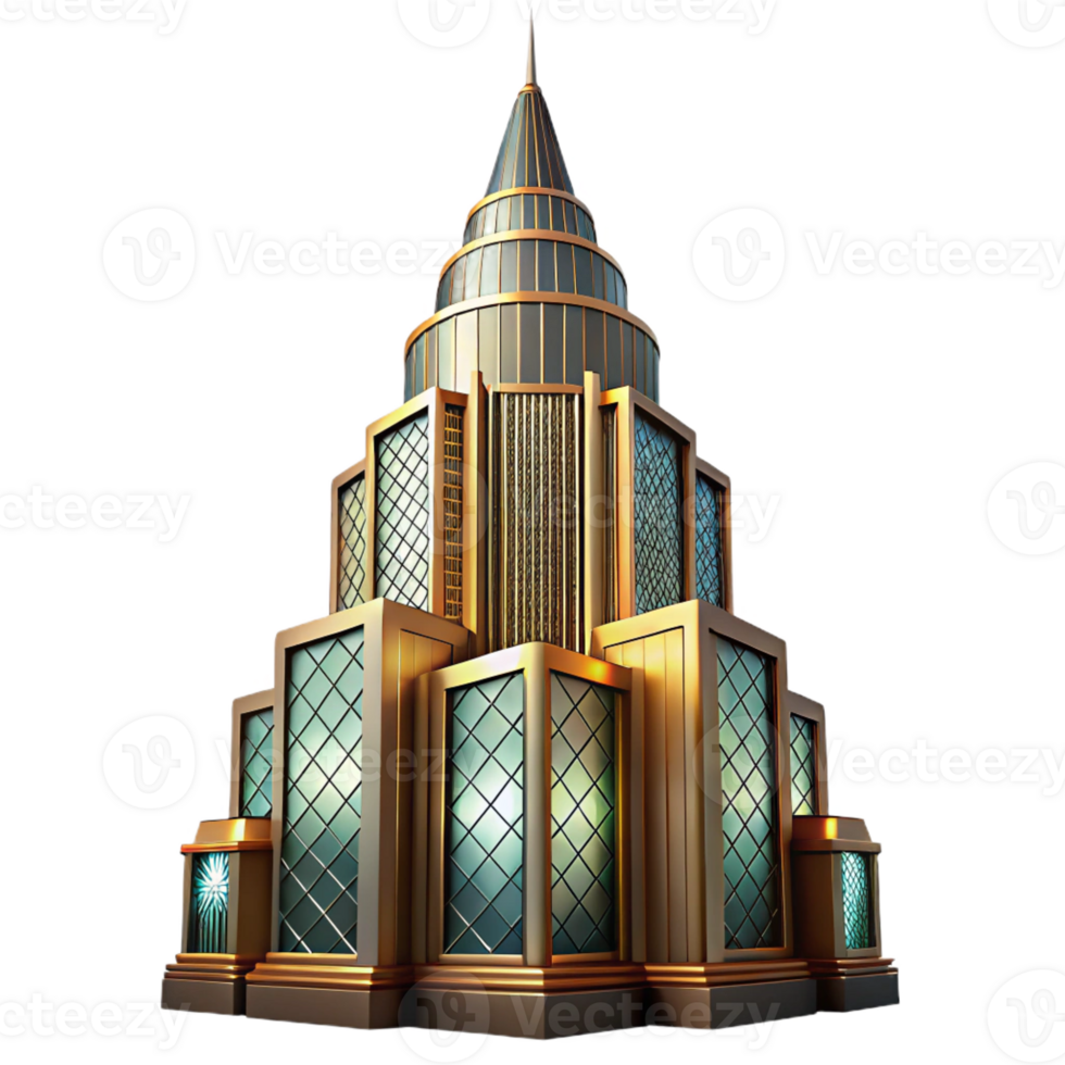 wonderful rustic A Towering Art Deco Skyscraper Geometri authentic png