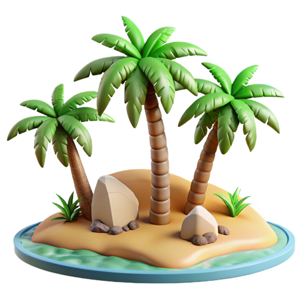 serene classic Beach Photography Scene with Palm Trees exclusive png