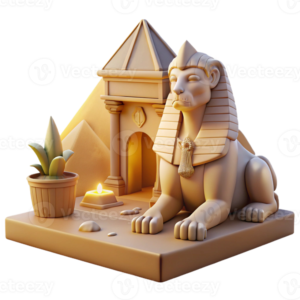 vibrant abstract A Mysterious Sphinx Guarding an Ancient detailed png