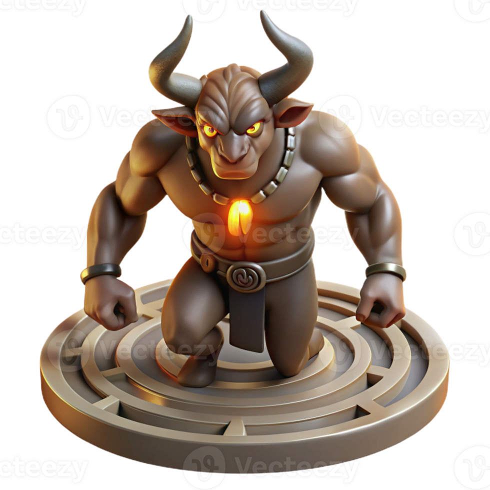serene rustic The Minotaur Trapped in the Labyrinth authentic png