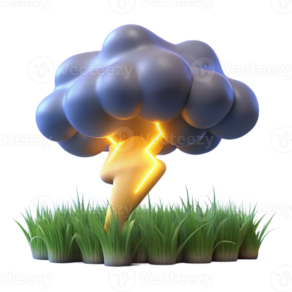 serene classic A Lightning Strike over a Field Dramati high resolution png