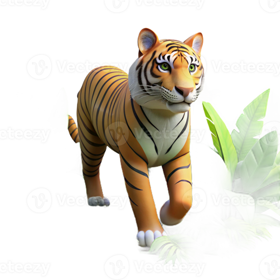 wonderful rustic A Powerful Tiger Stalking Through a Dens high quality png