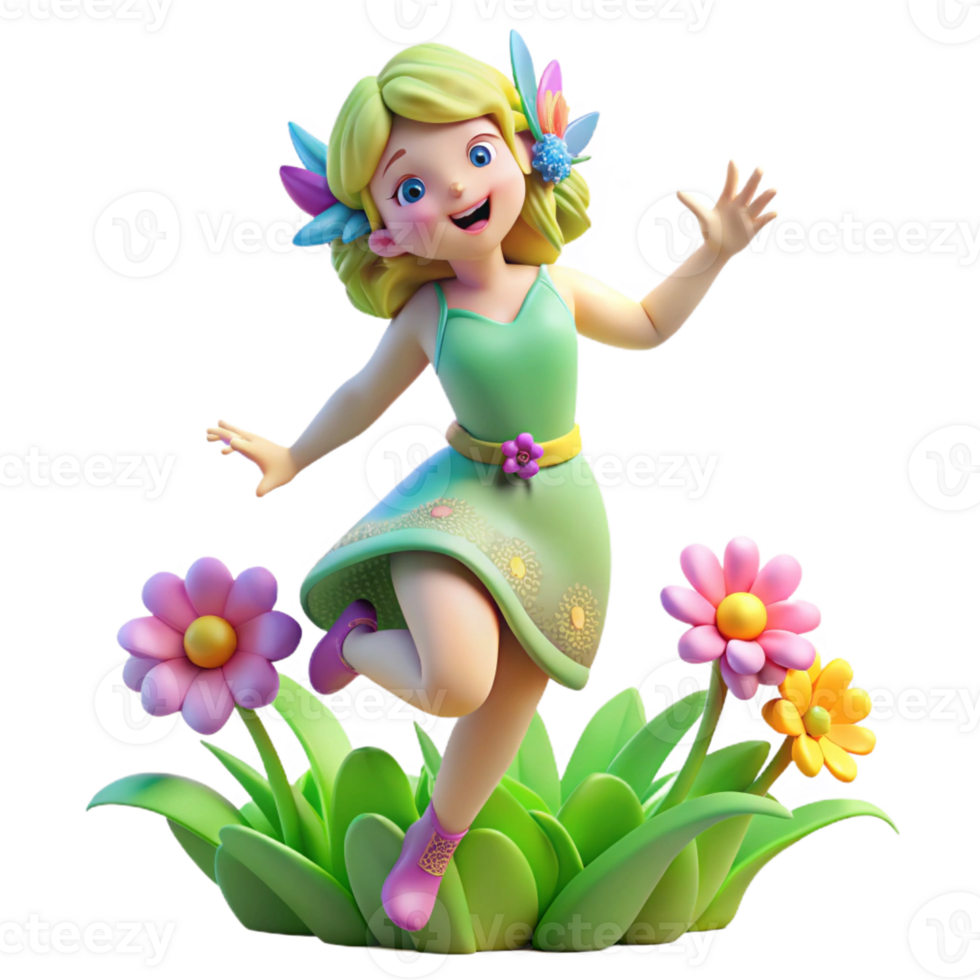 magnificent traditional A Playful Nymph Dancing in a Meadow Vi premium png