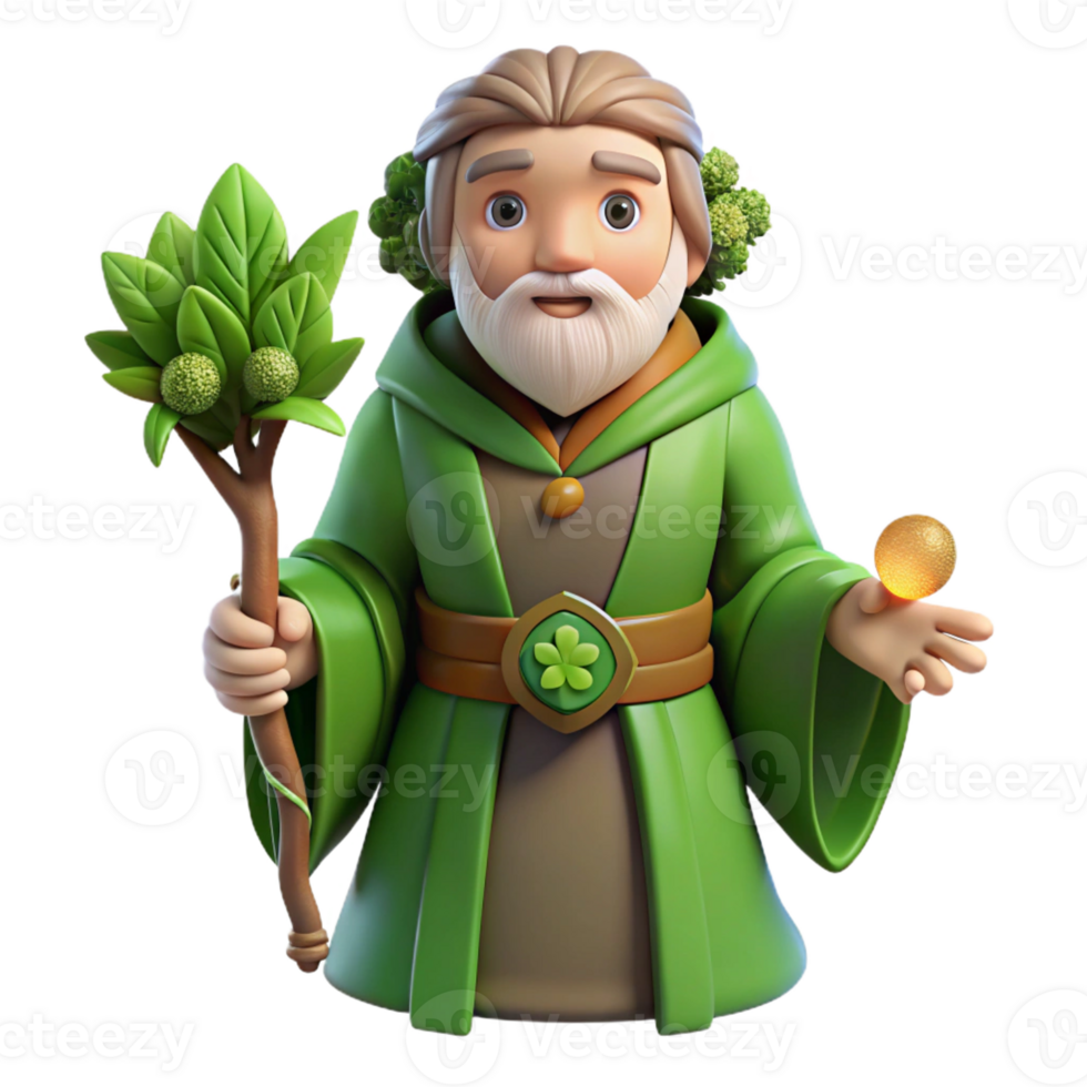 elegant minimalist A Wise Druid Communing with Nature Fores high resolution png
