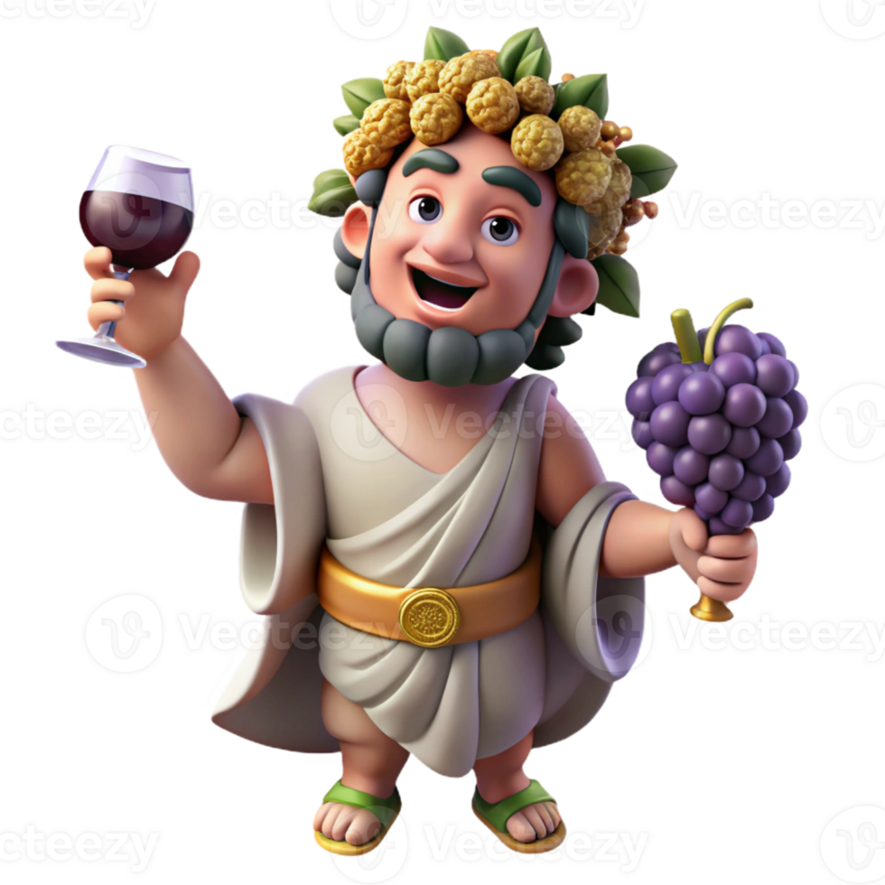 stunning modern Dionysus Leading a Revelry Grapes and W premium png