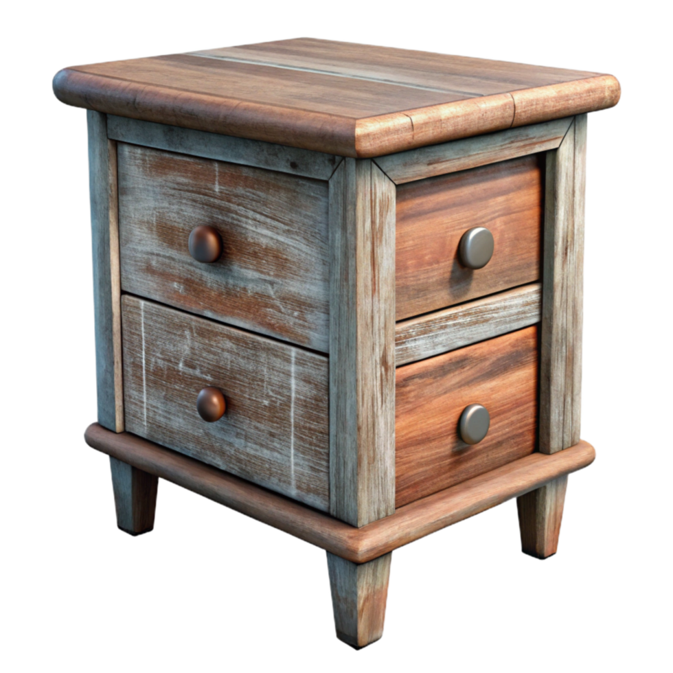 beautiful vintage Bedroom Nightstand Wooden Drawers premium png