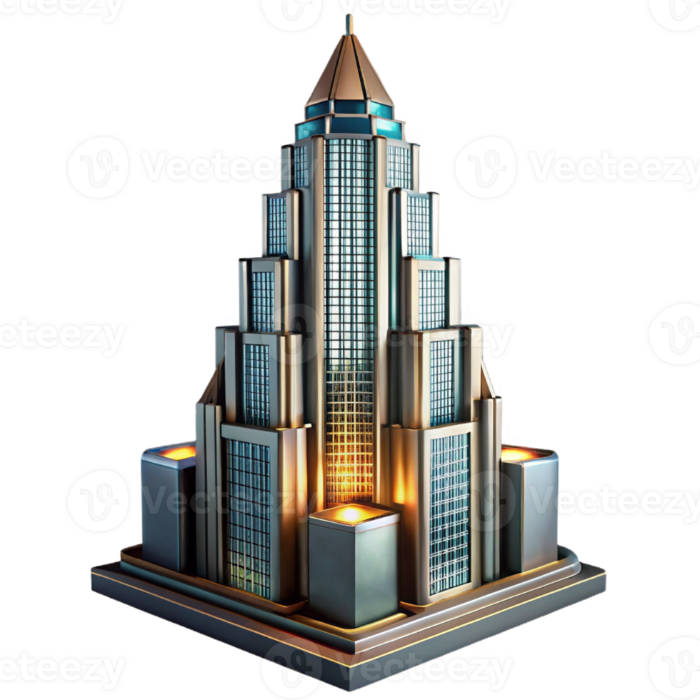 impressive modern A Towering Art Deco Skyscraper Geometri high quality png