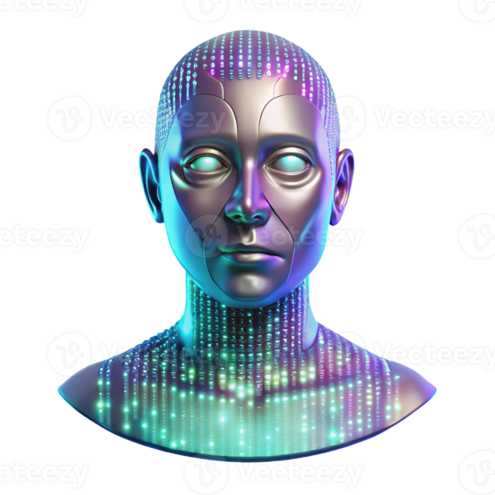 beautiful abstract A Holographic Projection of a Human Face high quality png