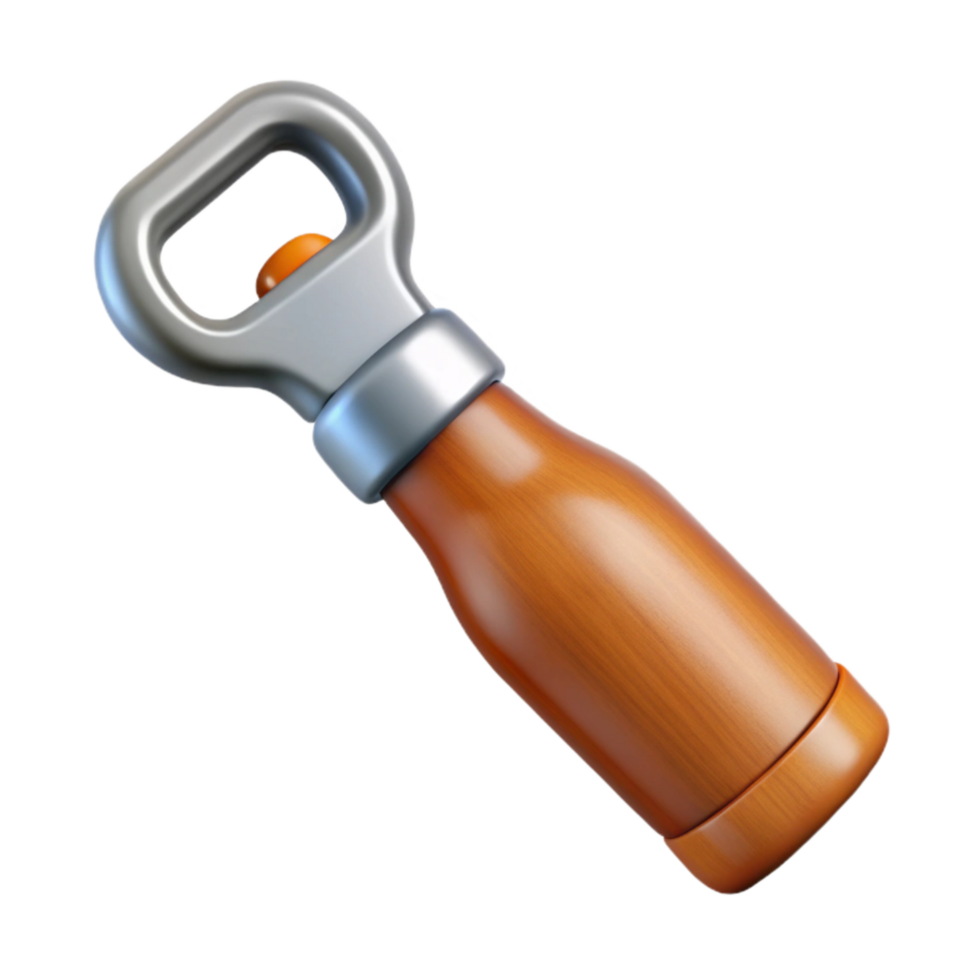 elegant artistic Beer Bottle Opener with Keychain Cutout premium png