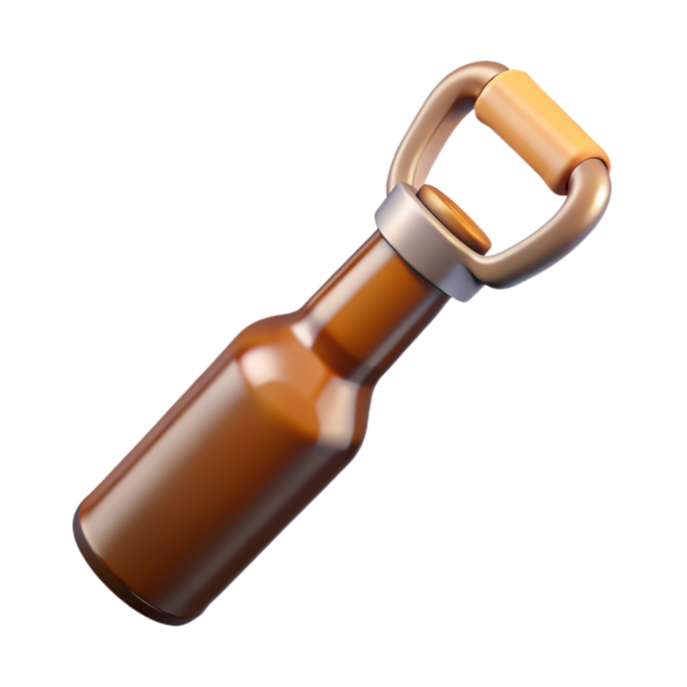 extraordinary minimalist Beer Bottle Opener with Keychain Cutout professional png