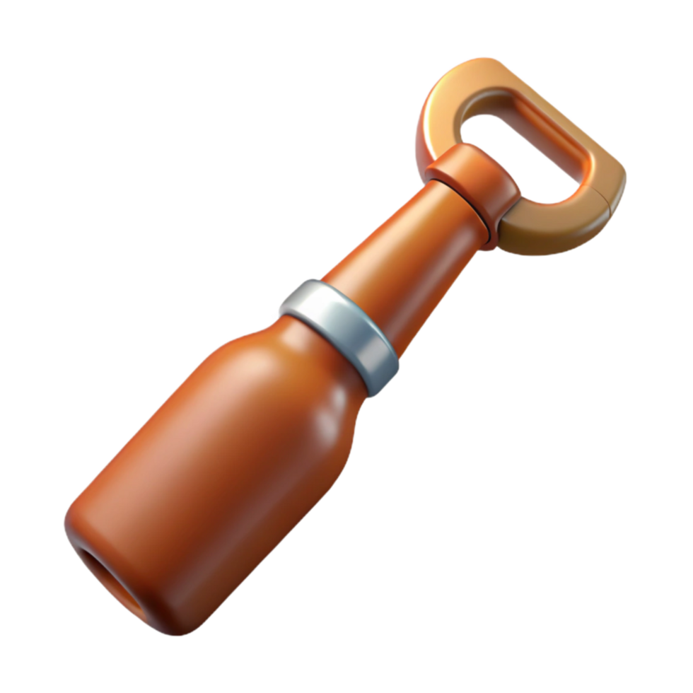 impressive artistic Beer Bottle Opener with Keychain Cutout detailed png