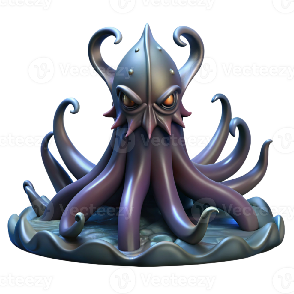 elegant contemporary A Kraken Rising from the Depths Dark And high resolution png