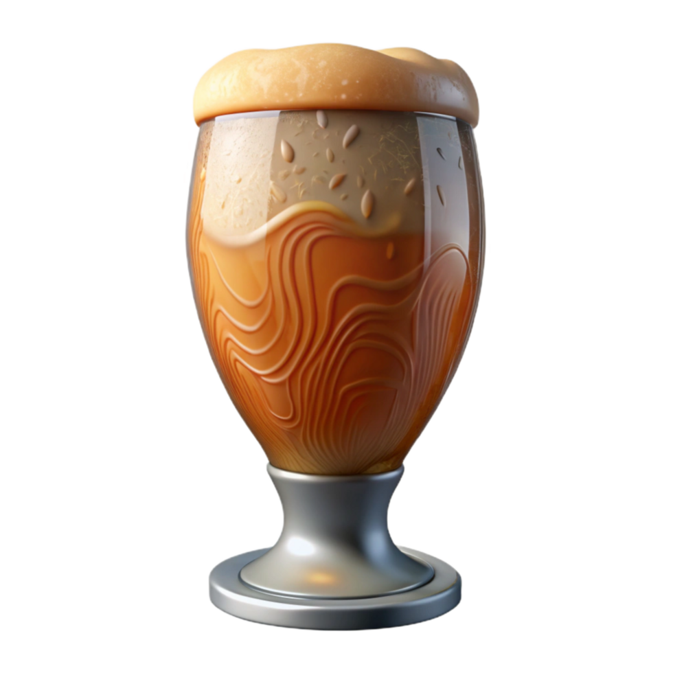 vibrant minimalist Beer Glass with Etched Design Cutout detailed png