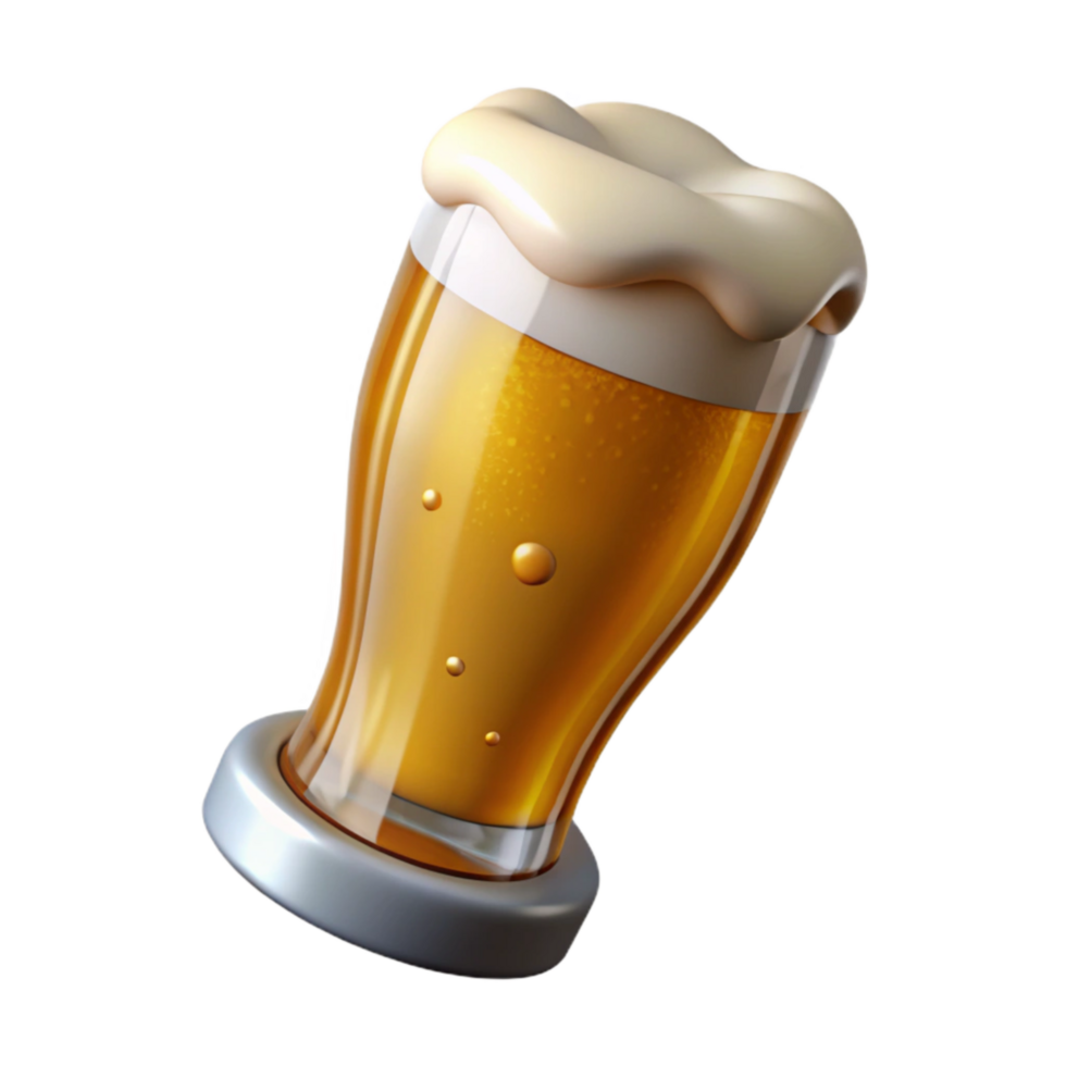 serene abstract Beer Glass with Golden Lager Transparent Background authentic png