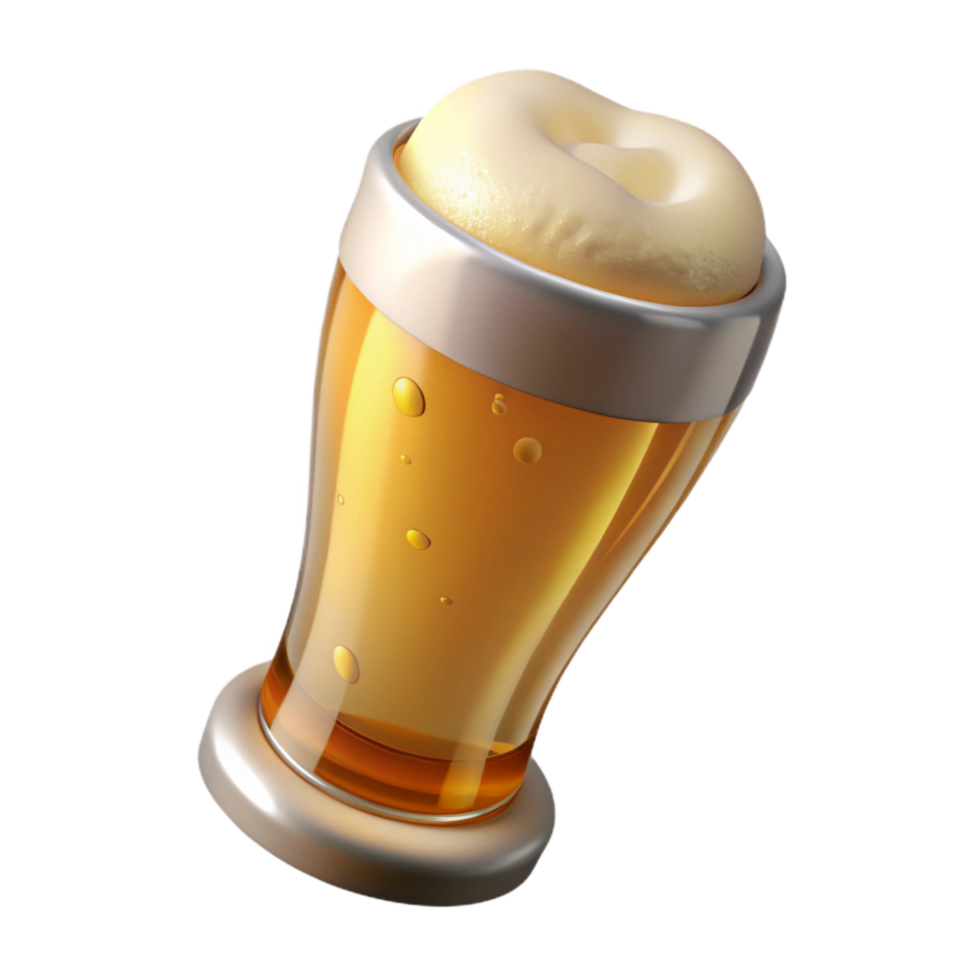 extraordinary traditional Beer Glass with Golden Lager Transparent Background original png