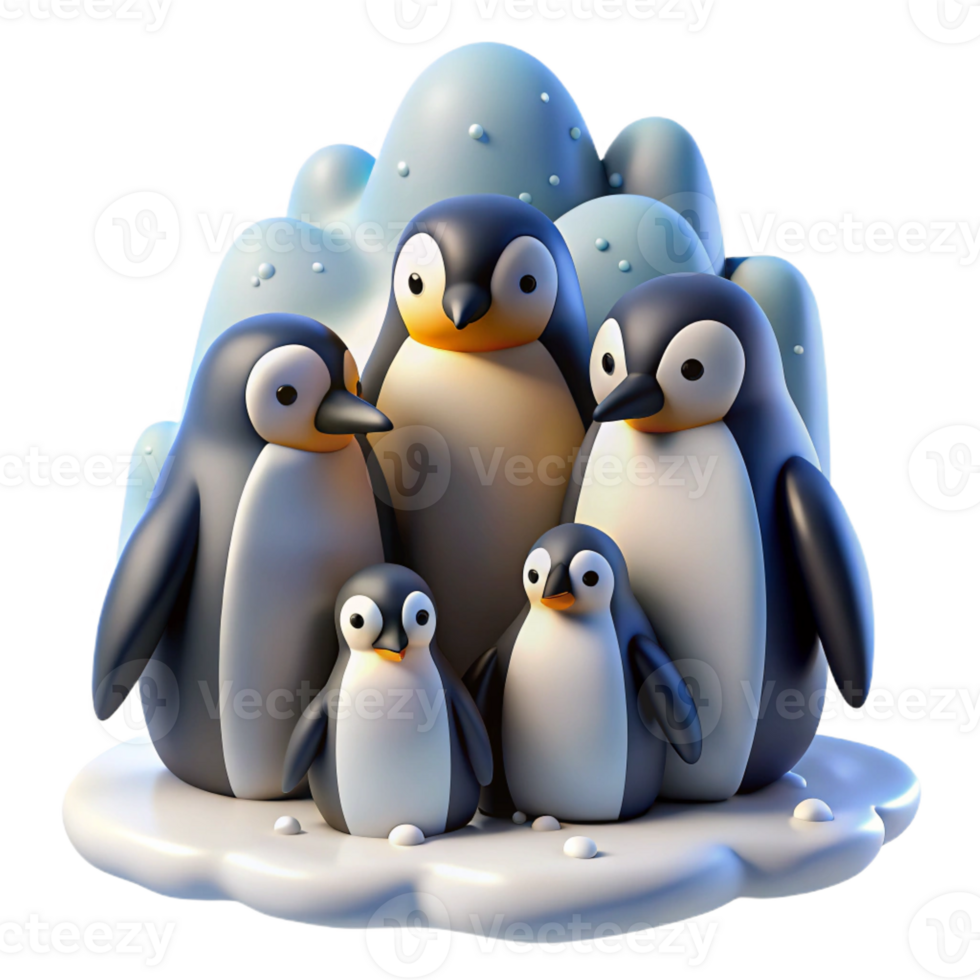 dramatic vintage A Group of Emperor Penguins Huddled Tog professional png
