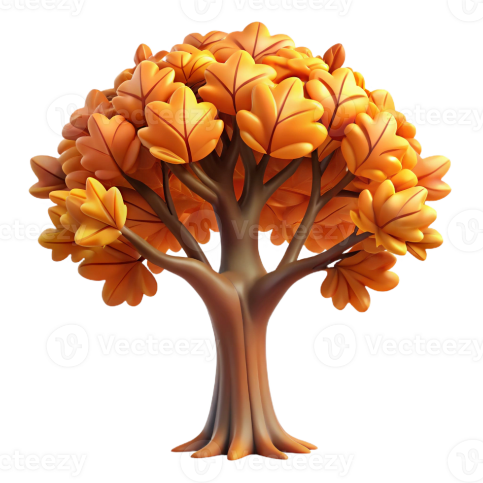 elegant vintage A Majestic Oak Tree in Autumn Colorful genuine png