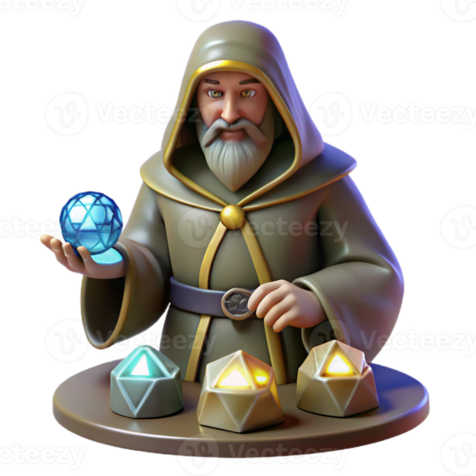 dramatic traditional A Wise Oracle Consulting the Runes Diml exclusive png